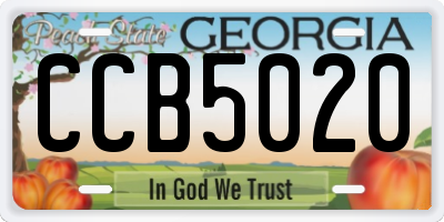 GA license plate CCB5020