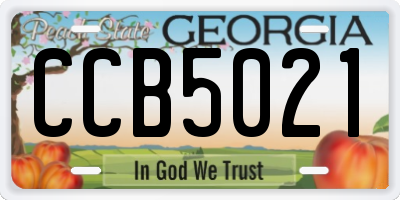 GA license plate CCB5021