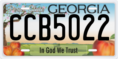 GA license plate CCB5022