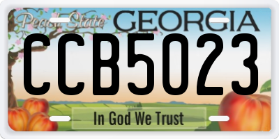 GA license plate CCB5023