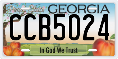 GA license plate CCB5024
