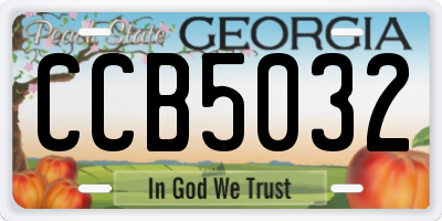 GA license plate CCB5032