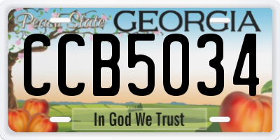 GA license plate CCB5034