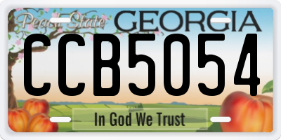 GA license plate CCB5054