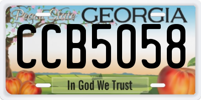 GA license plate CCB5058