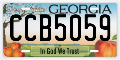 GA license plate CCB5059