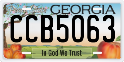 GA license plate CCB5063