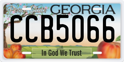 GA license plate CCB5066