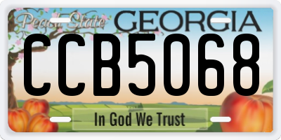GA license plate CCB5068