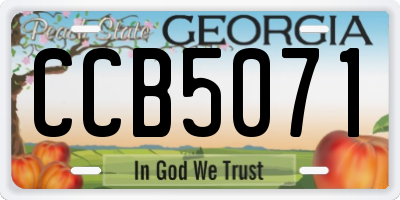 GA license plate CCB5071