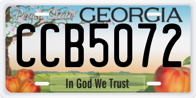 GA license plate CCB5072