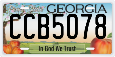 GA license plate CCB5078