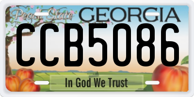 GA license plate CCB5086