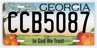 GA license plate CCB5087