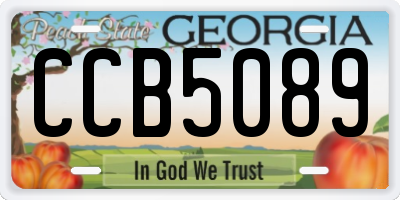 GA license plate CCB5089