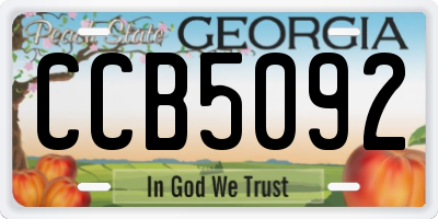 GA license plate CCB5092