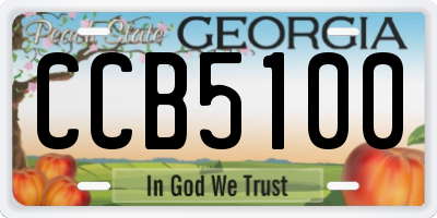GA license plate CCB5100