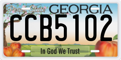 GA license plate CCB5102