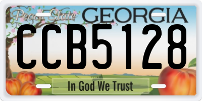 GA license plate CCB5128