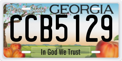 GA license plate CCB5129