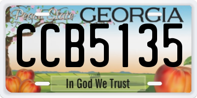 GA license plate CCB5135