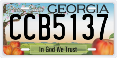 GA license plate CCB5137