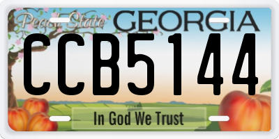 GA license plate CCB5144