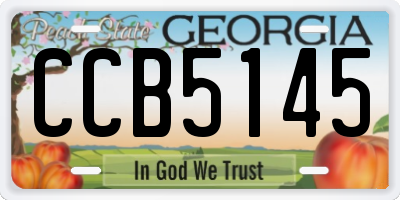 GA license plate CCB5145