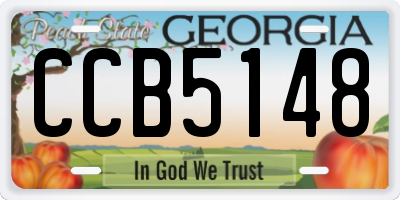 GA license plate CCB5148