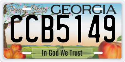 GA license plate CCB5149