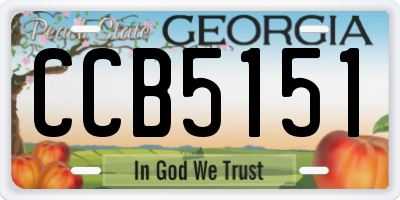 GA license plate CCB5151