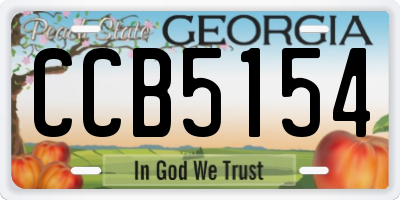 GA license plate CCB5154
