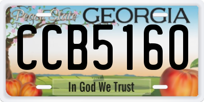 GA license plate CCB5160