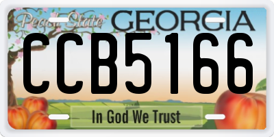 GA license plate CCB5166