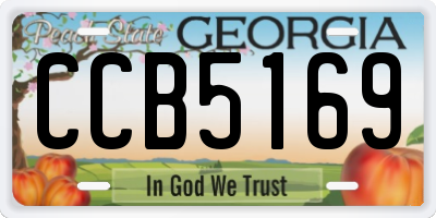 GA license plate CCB5169