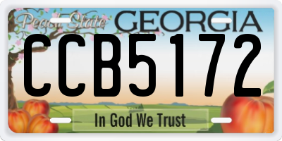 GA license plate CCB5172