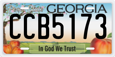 GA license plate CCB5173