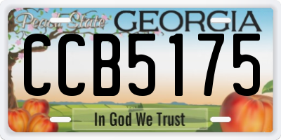 GA license plate CCB5175
