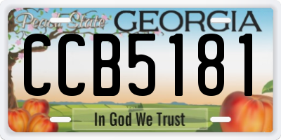 GA license plate CCB5181