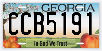 GA license plate CCB5191