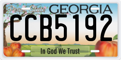 GA license plate CCB5192