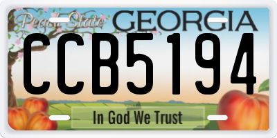 GA license plate CCB5194