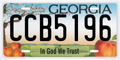 GA license plate CCB5196