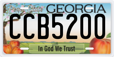 GA license plate CCB5200