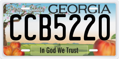 GA license plate CCB5220
