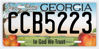 GA license plate CCB5223