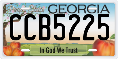 GA license plate CCB5225