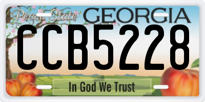 GA license plate CCB5228