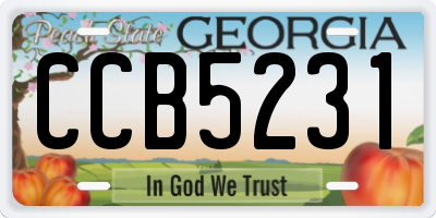 GA license plate CCB5231