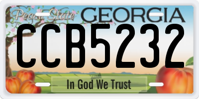 GA license plate CCB5232